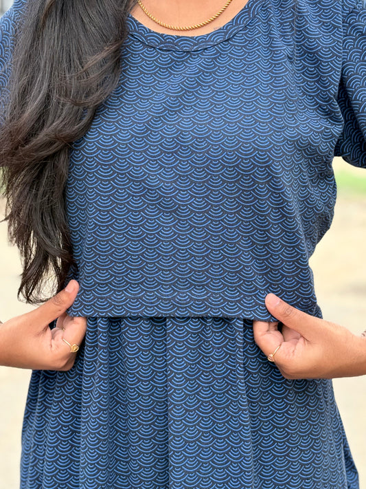 Ocean Ripple Calf Length Maxi