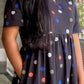 Black multi Dots cotton maxi