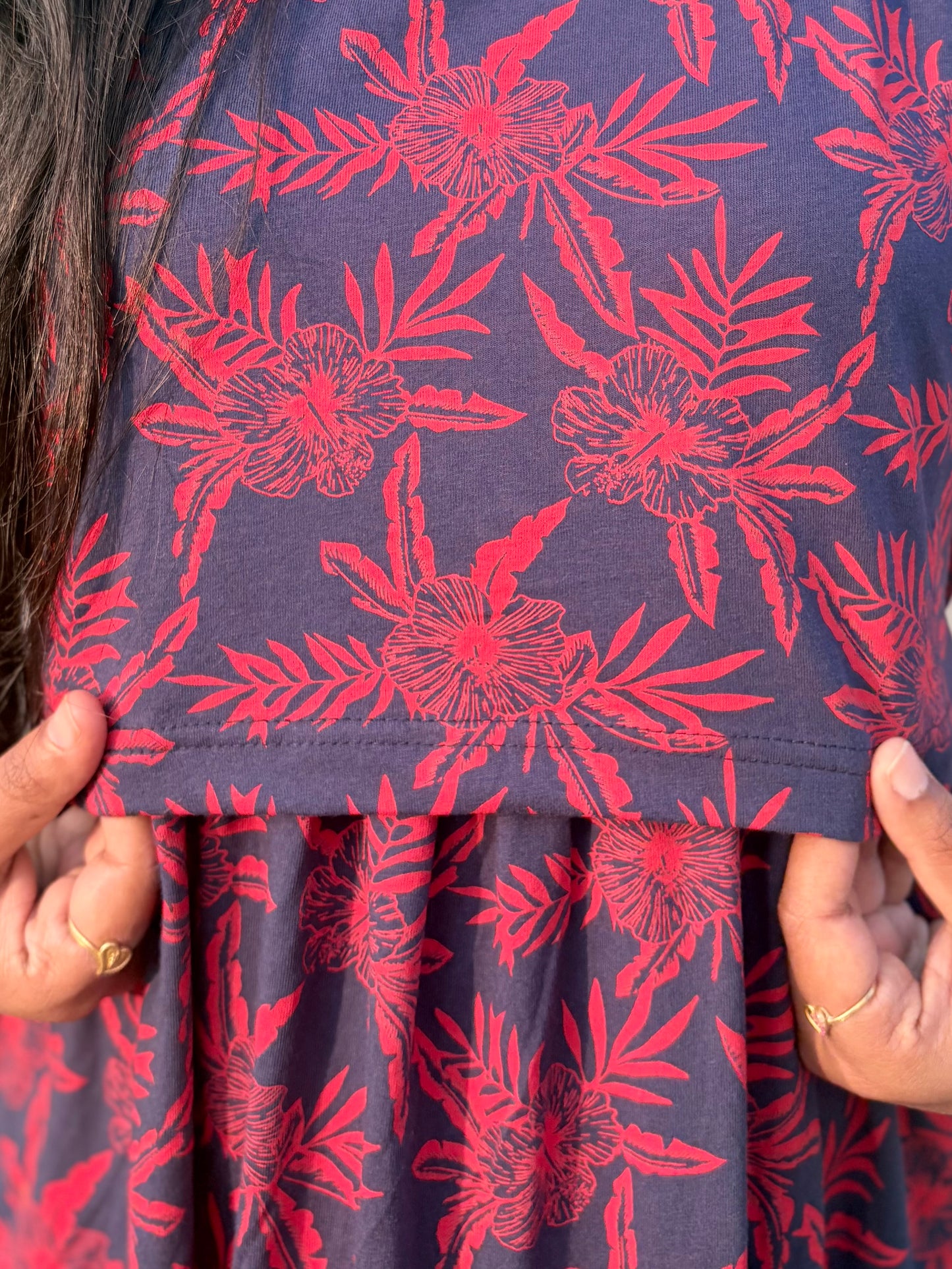 Red Hibiscus Full length maxi