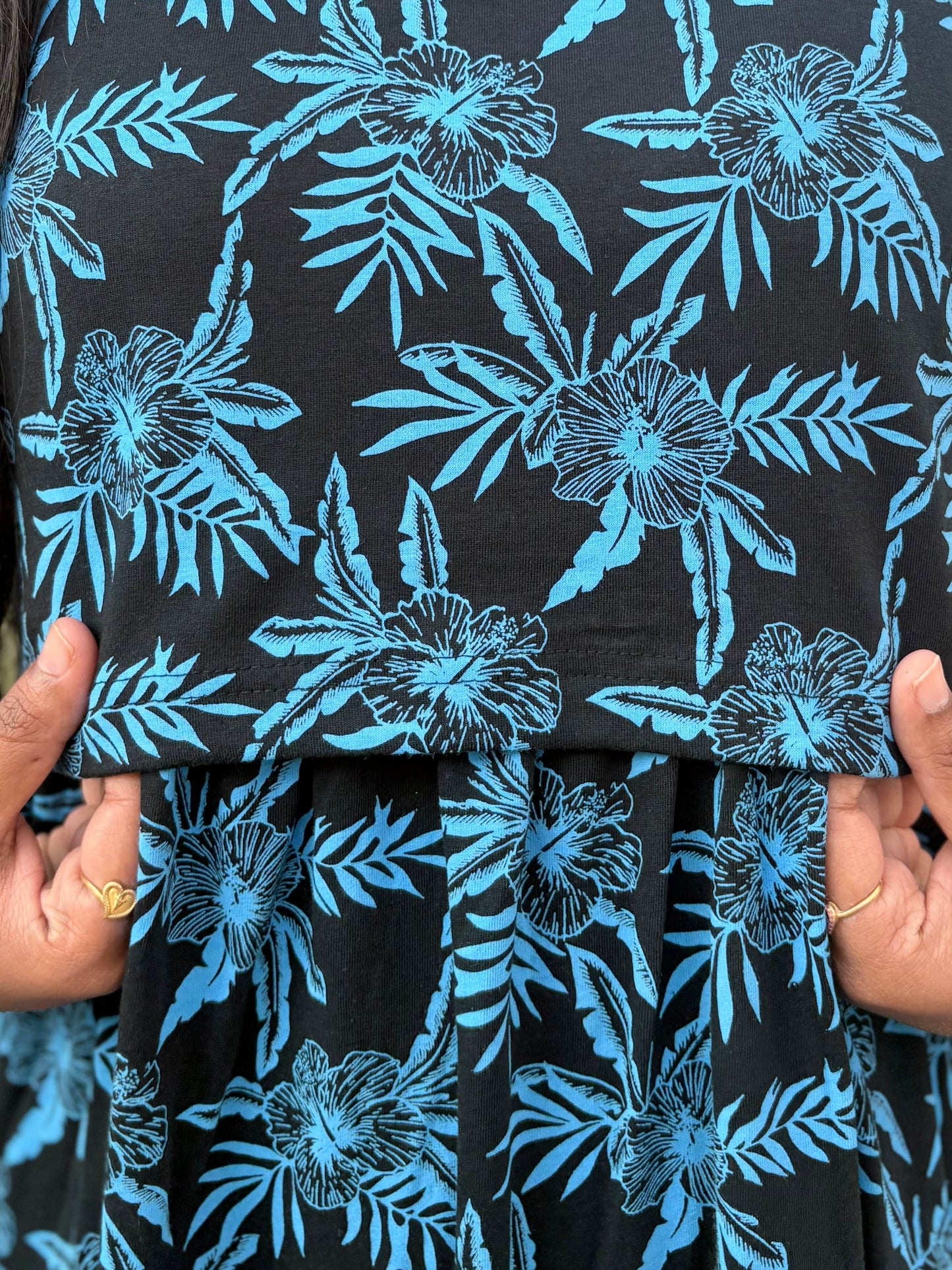 Blue Hibiscus Full length maxi