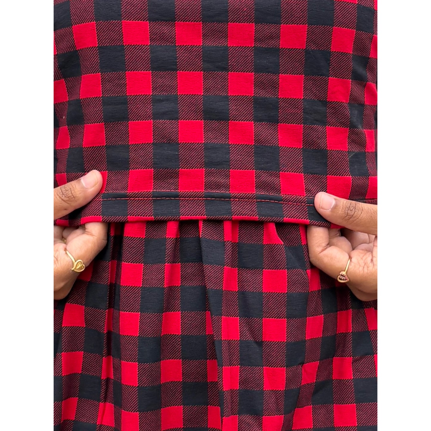 Red Checks Full Length Maxi