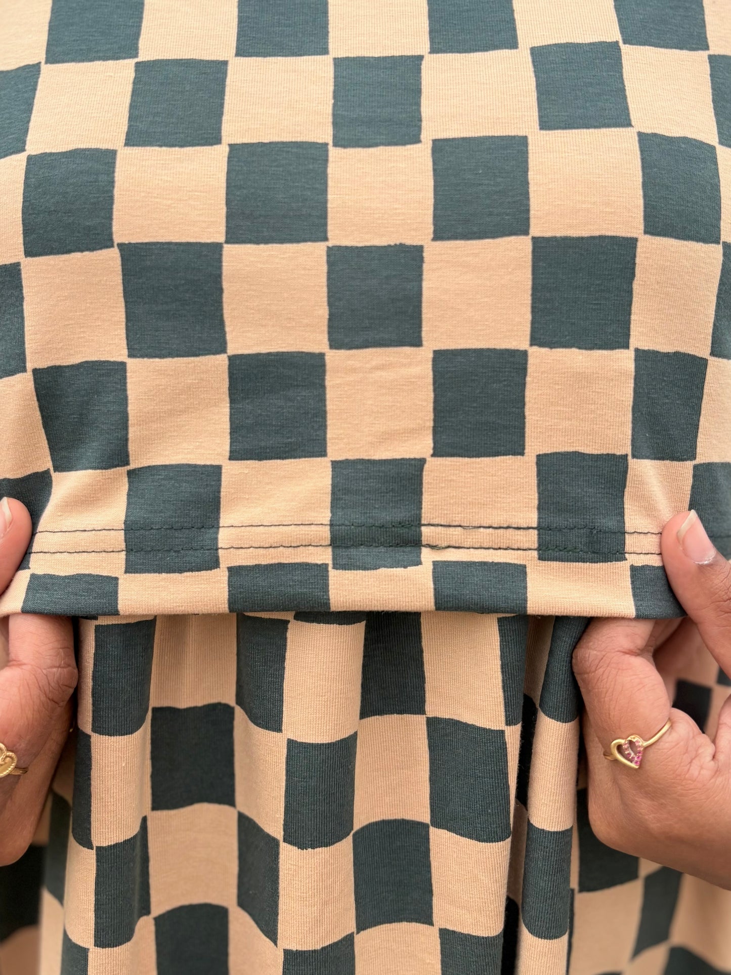 Dreamy Checks Calf Length Maxi