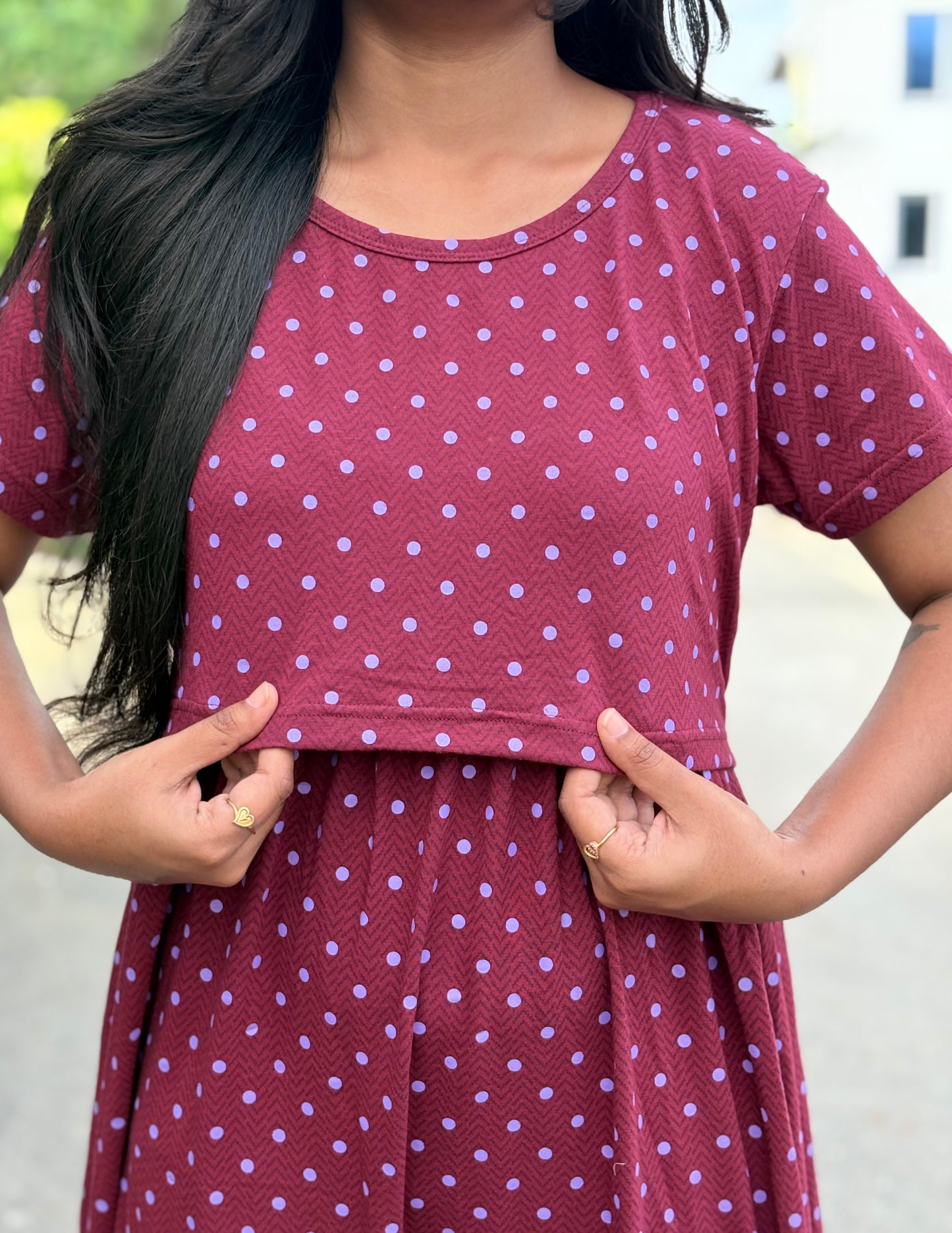 Wine Dots Full length Maxi