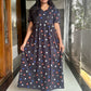 Black multi Dots cotton maxi