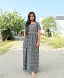 Black blossoms Full length Maxi