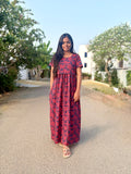 Red Hibiscus Full length maxi