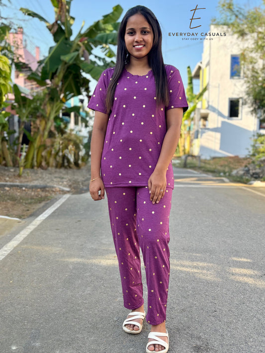 Purple Dots Lounge Set