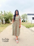 Dreamy Checks Calf Length Maxi