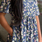 Blue Floral Cotton maxi