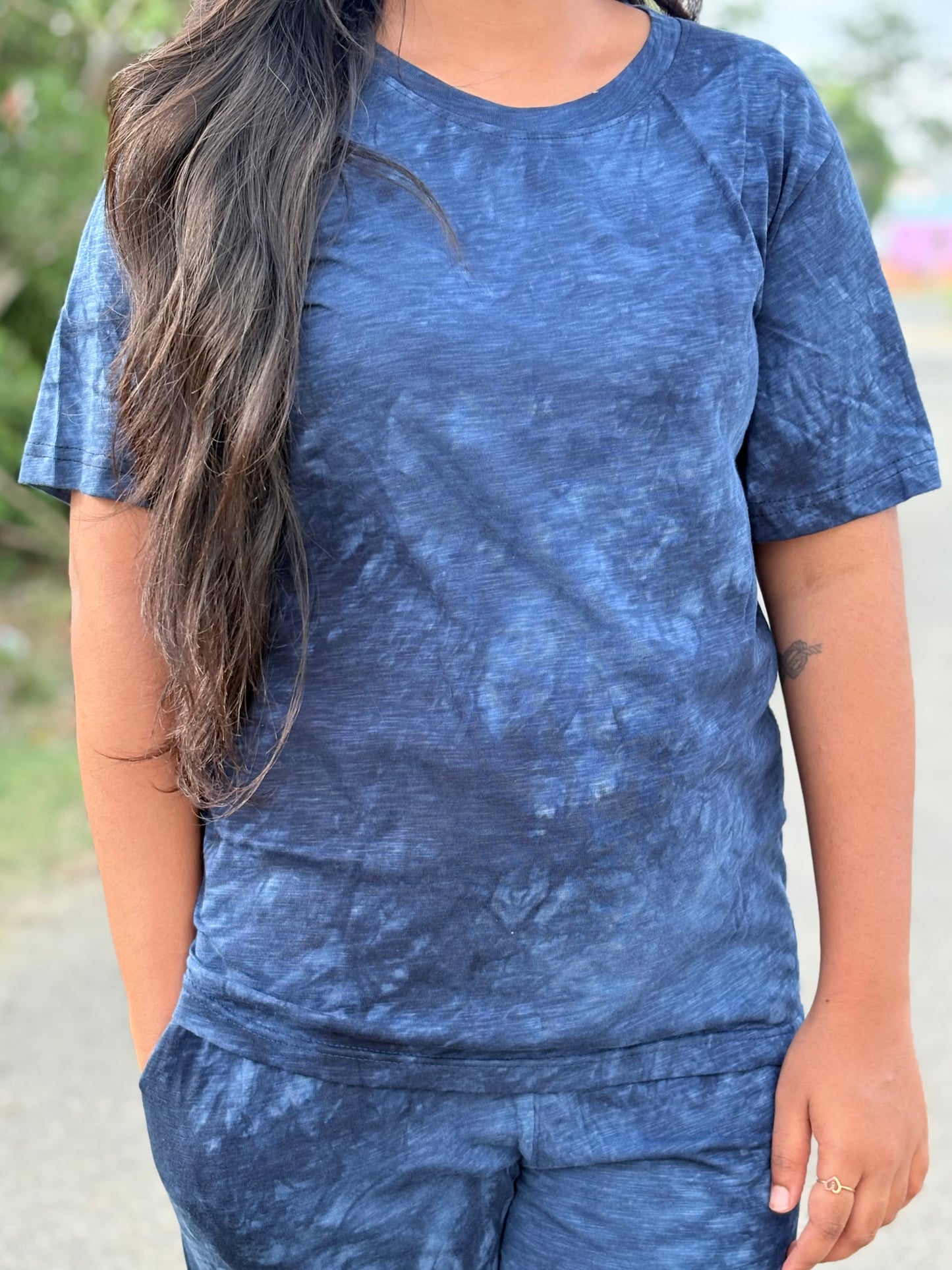 Navy blue Haze Tie& dye lounge set