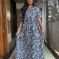 Blue Floral Cotton maxi