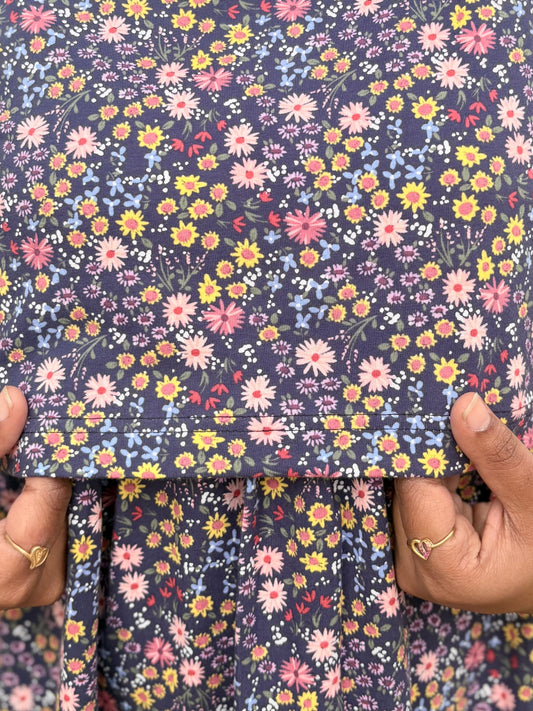 Multi Floral Calf Length Maxi