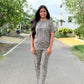 Greyish heart Leopard lounge set