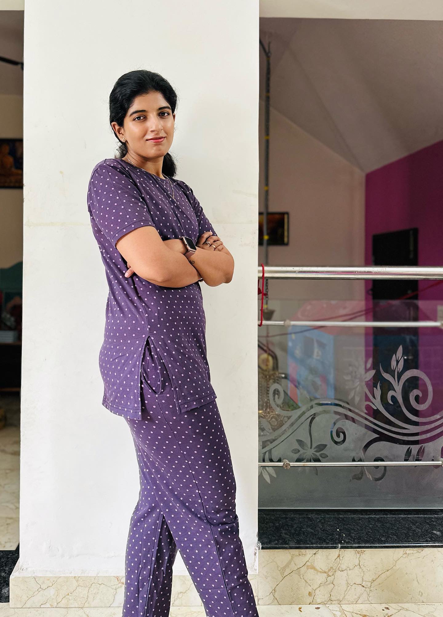 Purple Dots Feeding Loungewear