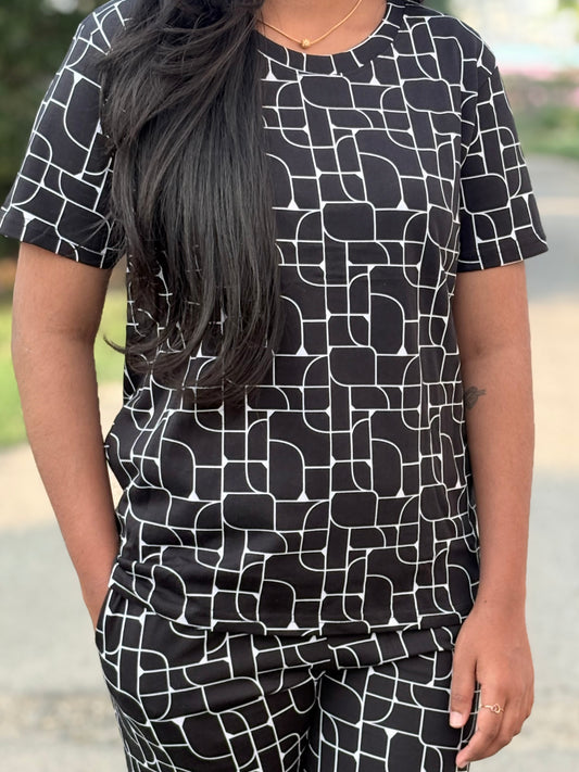 Black Abstract Lounge Set