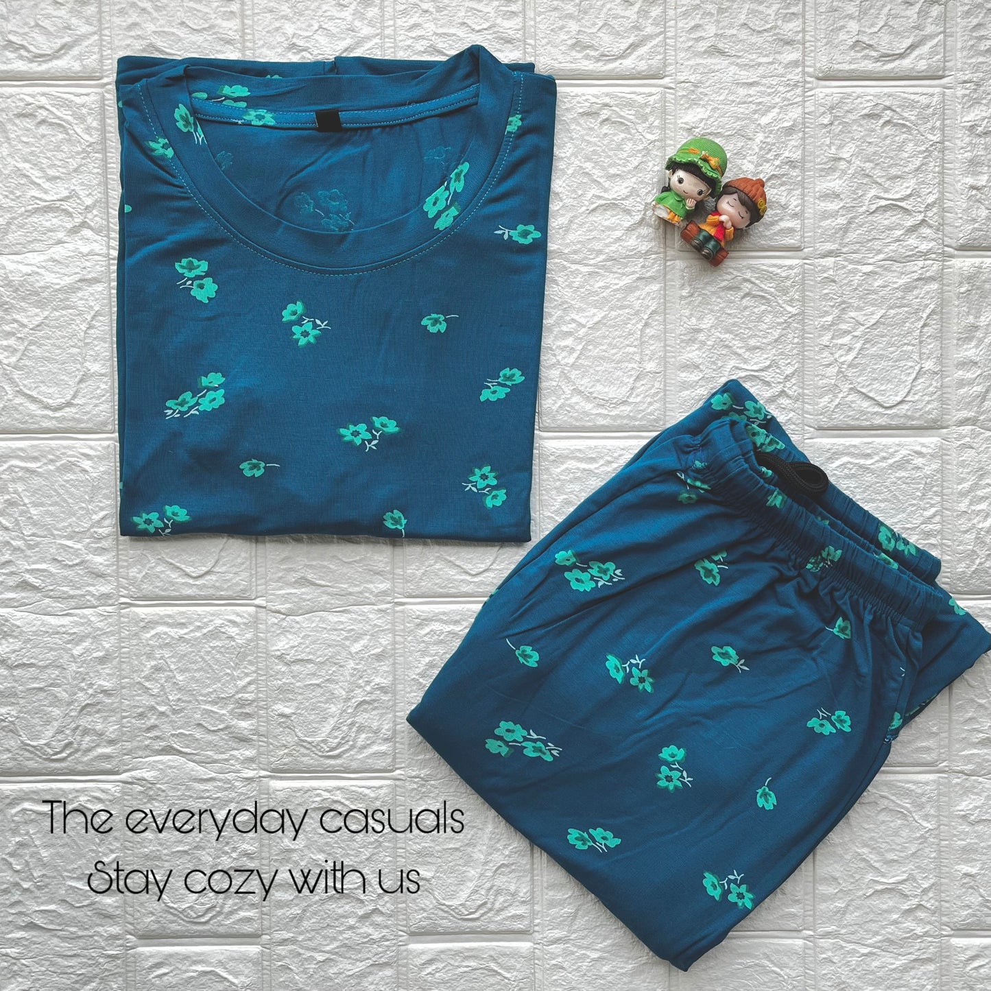 Teal Petals Lounge Set