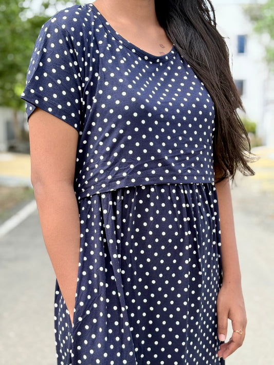 Blue Dots Full length Maxi