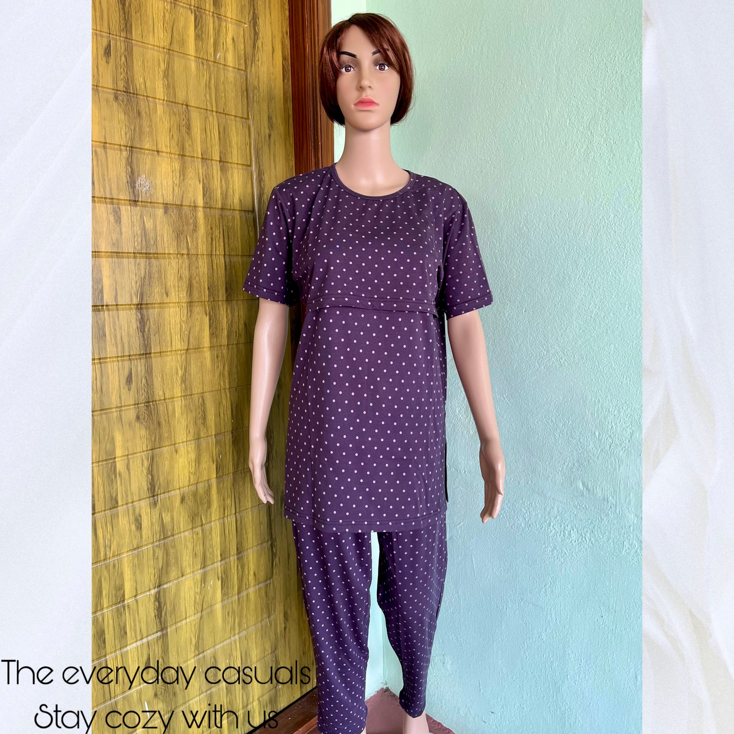 Purple Dots Feeding Loungewear