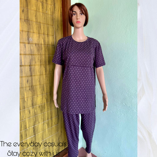 Purple Dots Feeding Loungewear