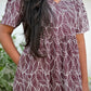 Wine Autumn Leaf cotton maxi