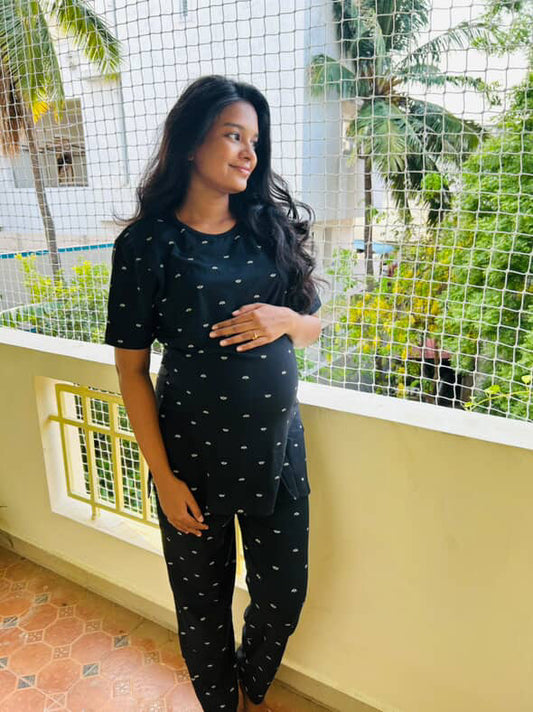 Black Boat Feeding Loungewear