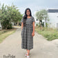 Black Blossoms Calf Length Maxi