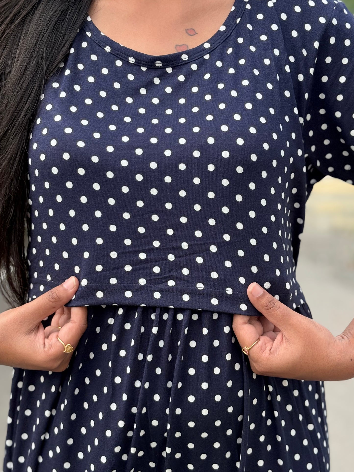 Blue Dots Full length Maxi