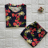 Navy Blue blossom Lounge Set