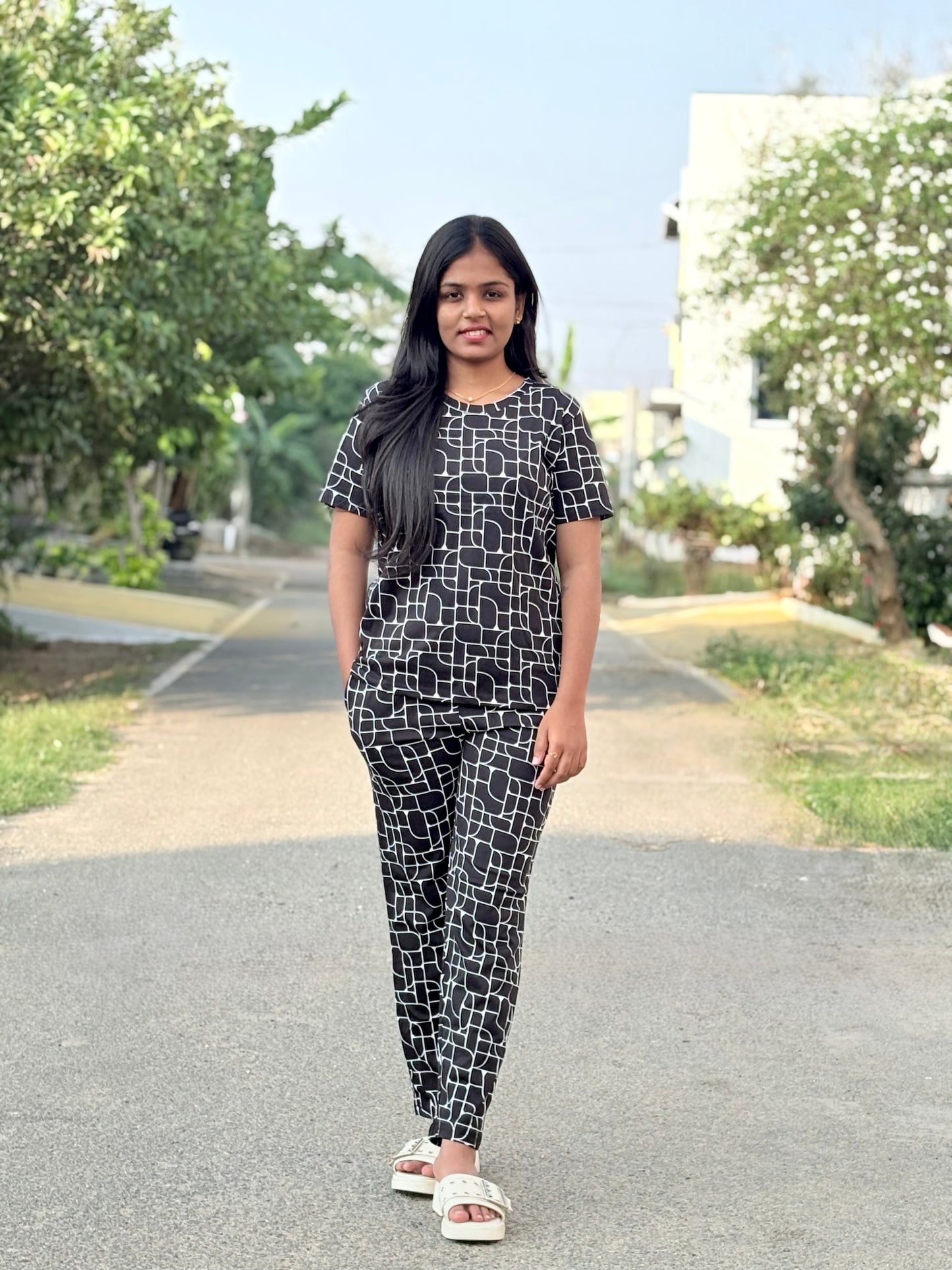 Black Abstract Lounge Set