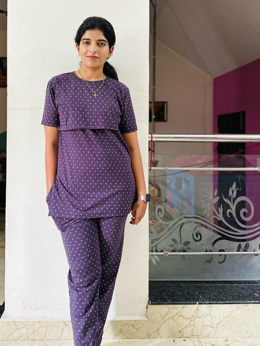 Purple Dots Feeding Loungewear