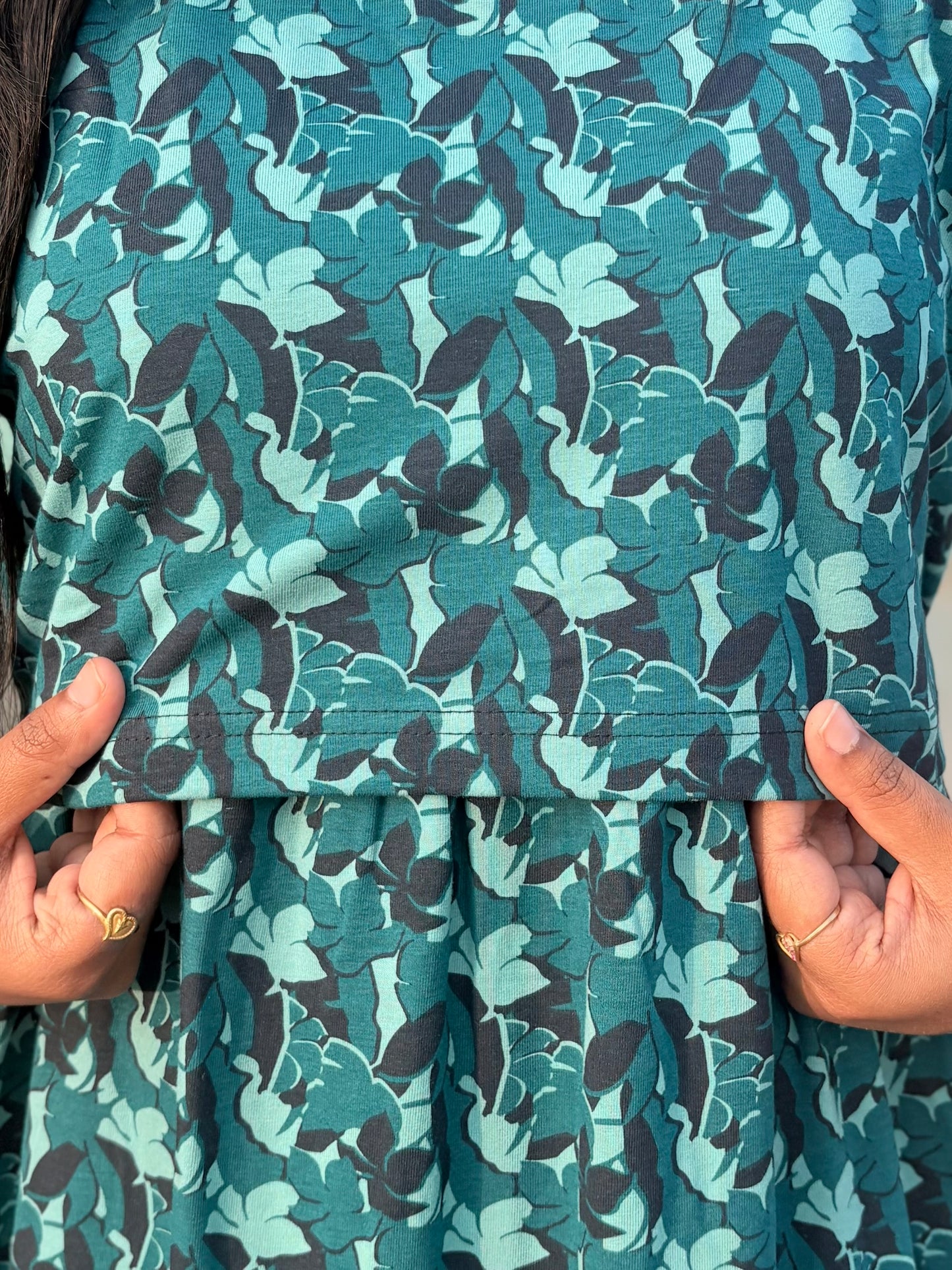 Teal Floral Full length maxi