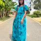 Teal Stripes Full Length Maxi