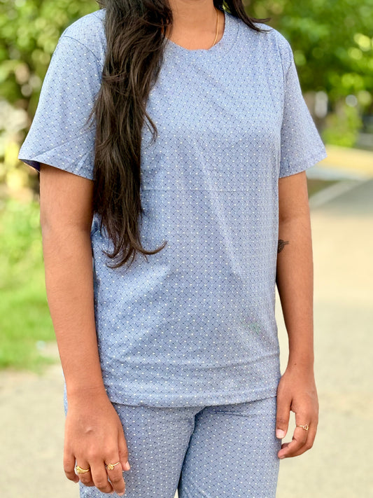 Blue Classy Checks Lounge Set