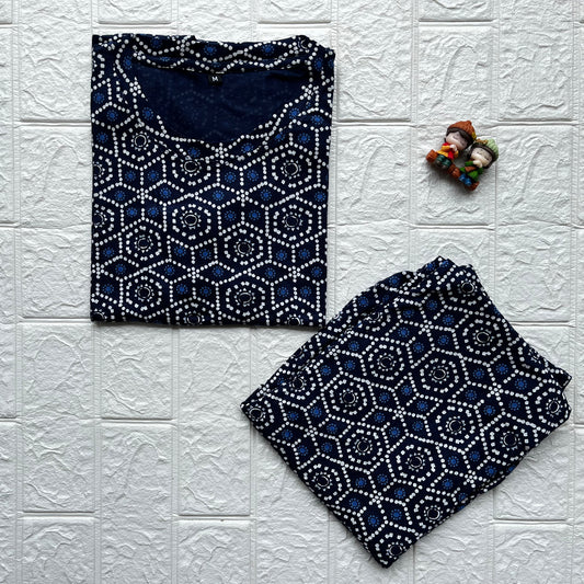 Intricate Indigo Lounge Set