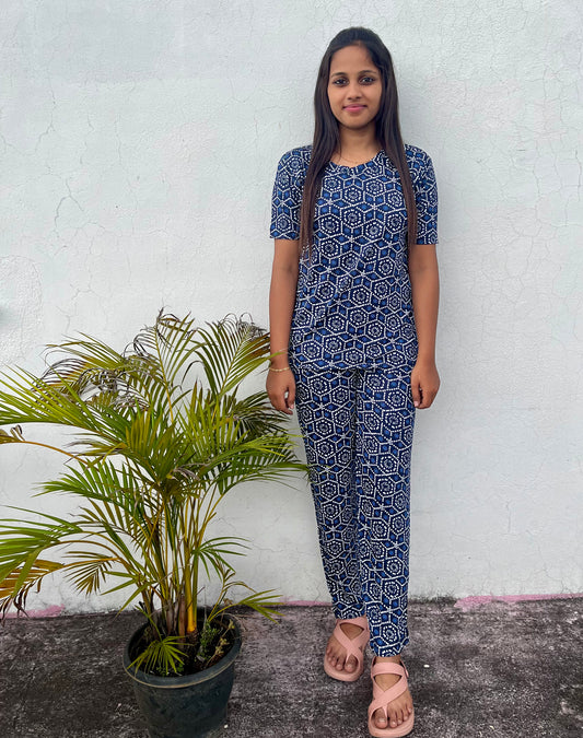 Intricate Indigo Lounge Set