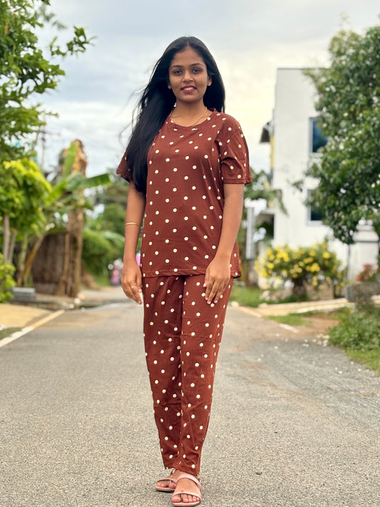 Brown Dot Lounge Set