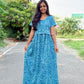 Blue Rangoli Full Length Maxi