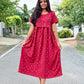 Red Velvet Calf Length Maxi