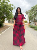 Red Checks Full Length Maxi
