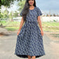 Blue Smiley Calf Length Maxi