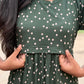 Green Dots Calf Length Maxi