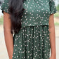 Green Dots Calf Length Maxi