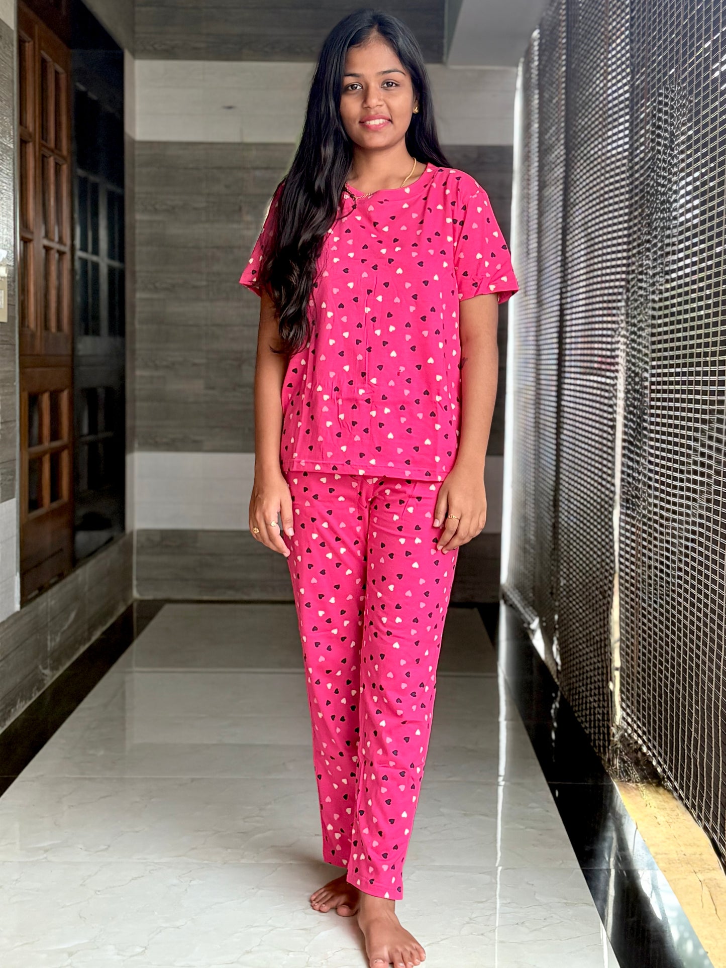 Pink Hearts Lounge Set