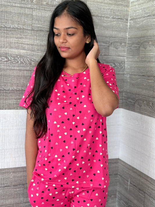 Pink Hearts Lounge Set