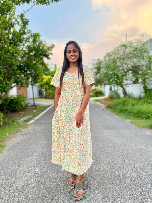 Golden Glow Calf Length Maxi